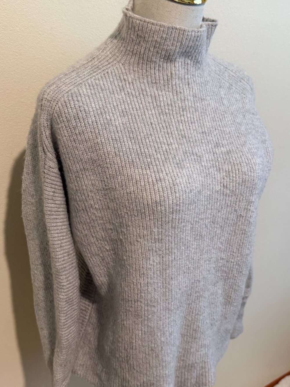 Marled by Reunited Gray Knit Cowl Turtleneck Sweater Medium - Picture 2 of 9